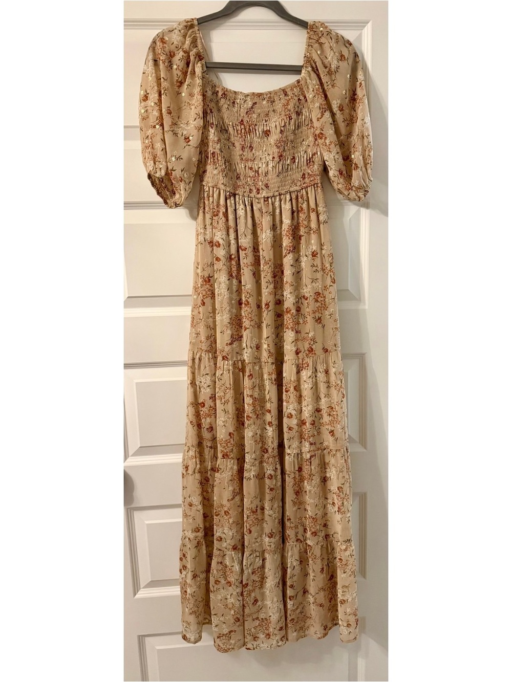 NWT Audrey Parks x Francesca’s Floral Smoked Tiered Maxi Dress Size XS